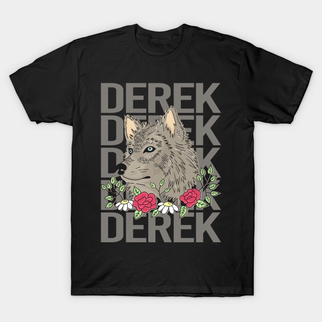 Wolf Head - Derek Name T-Shirt by Atlas Skate